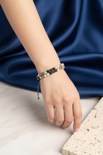 Sertifikalı Terazi Burcu Doğal Taş Çift Sıra Makrome Bileklik – 6 mm | Pirtash | Özel Üretim