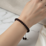 Bordo Granat Lal 6 mm Merdiven Kapama Doğal Taş Bileklik – El İşçiliği