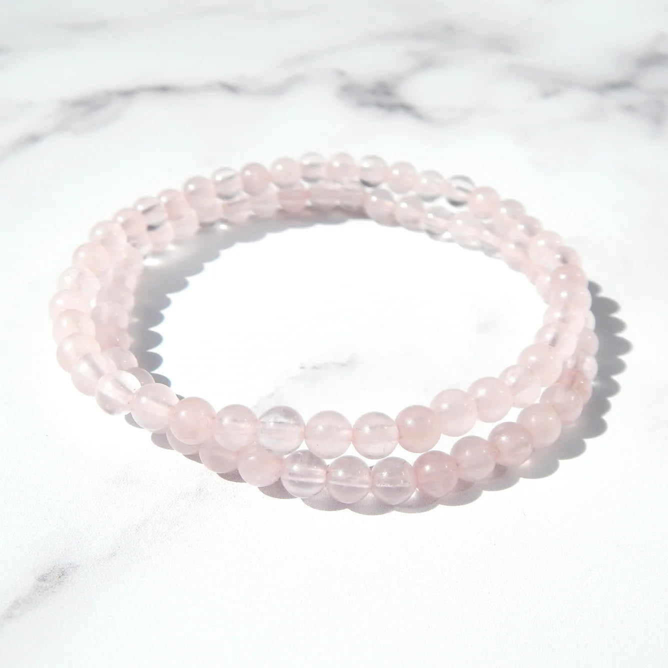 Sertifikalı Pembe Kuvars Doğal Taş Bileklik – 6 mm