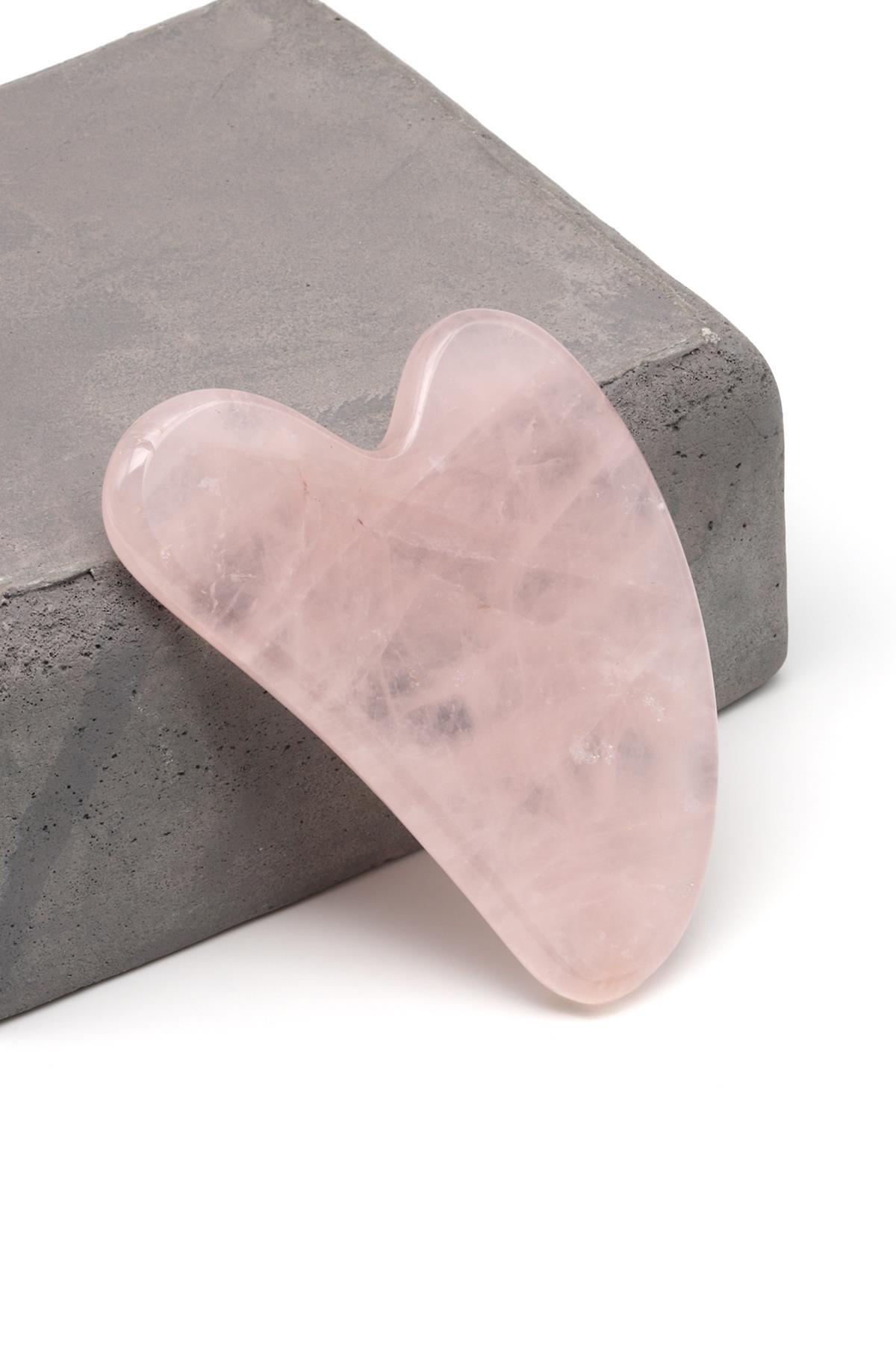 Sertifikalı Pembe Kuvars Doğal Taş Gua Sha Yüz Masaj Taşı | Pirtash | Özel Üretim