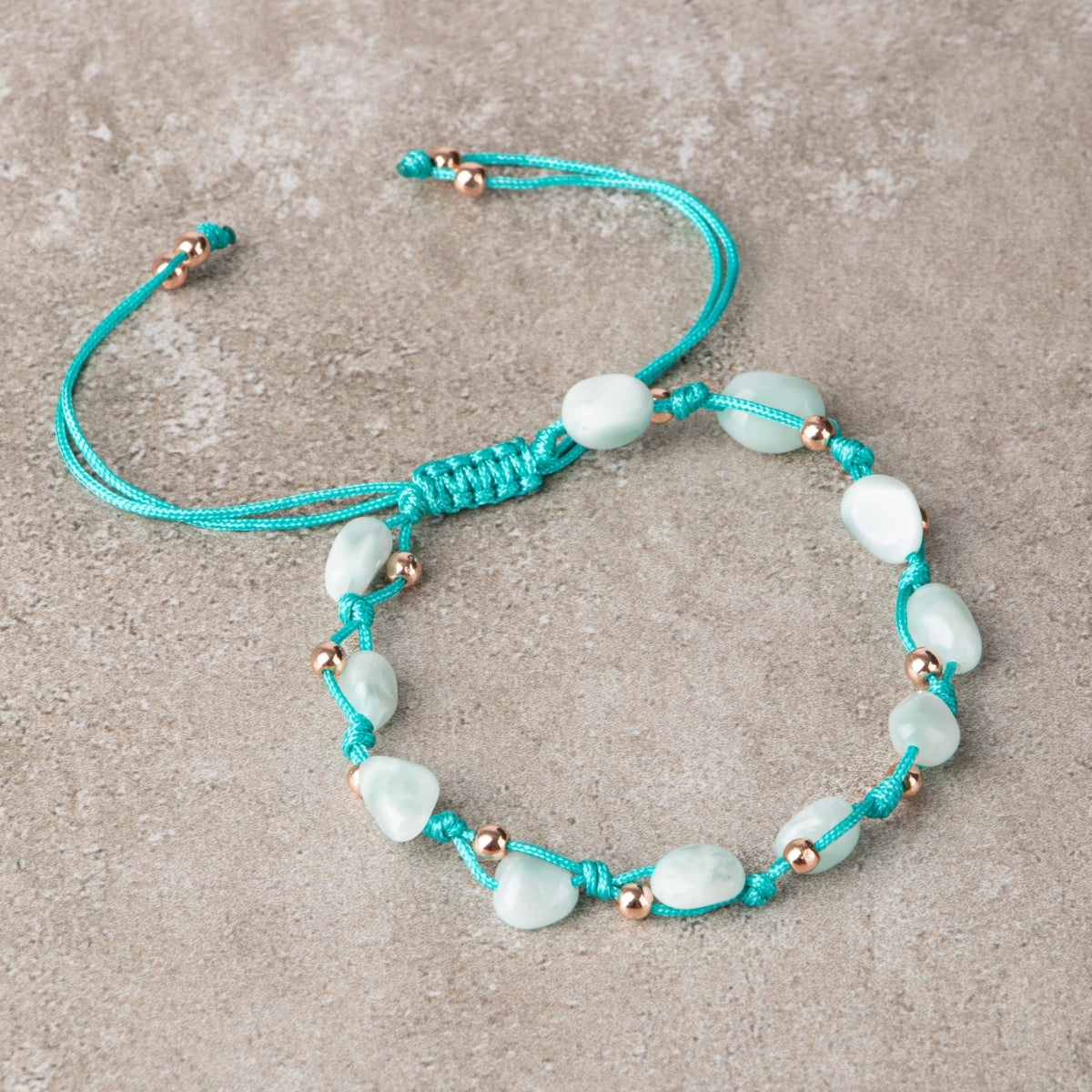 Sertifikalı Mavi Akik Natürel Kesim Doğal Taş Makrome Bileklik