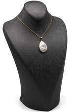 Sedef Doğal Taş Gold Renkli Kolye