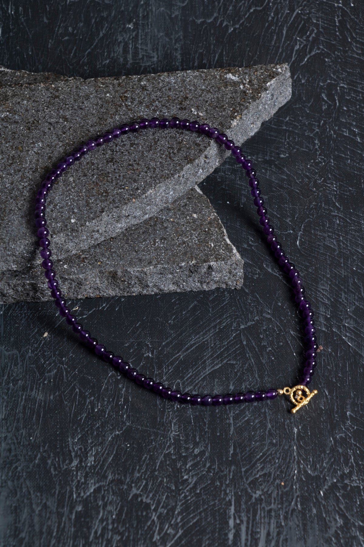 Sertifikalı Ametist Altın Kaplama Gümüş Aparat Doğal Taş Kolye