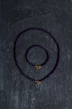 Sertifikalı Ametist Altın Kaplama Gümüş Aparat Doğal Taş Set