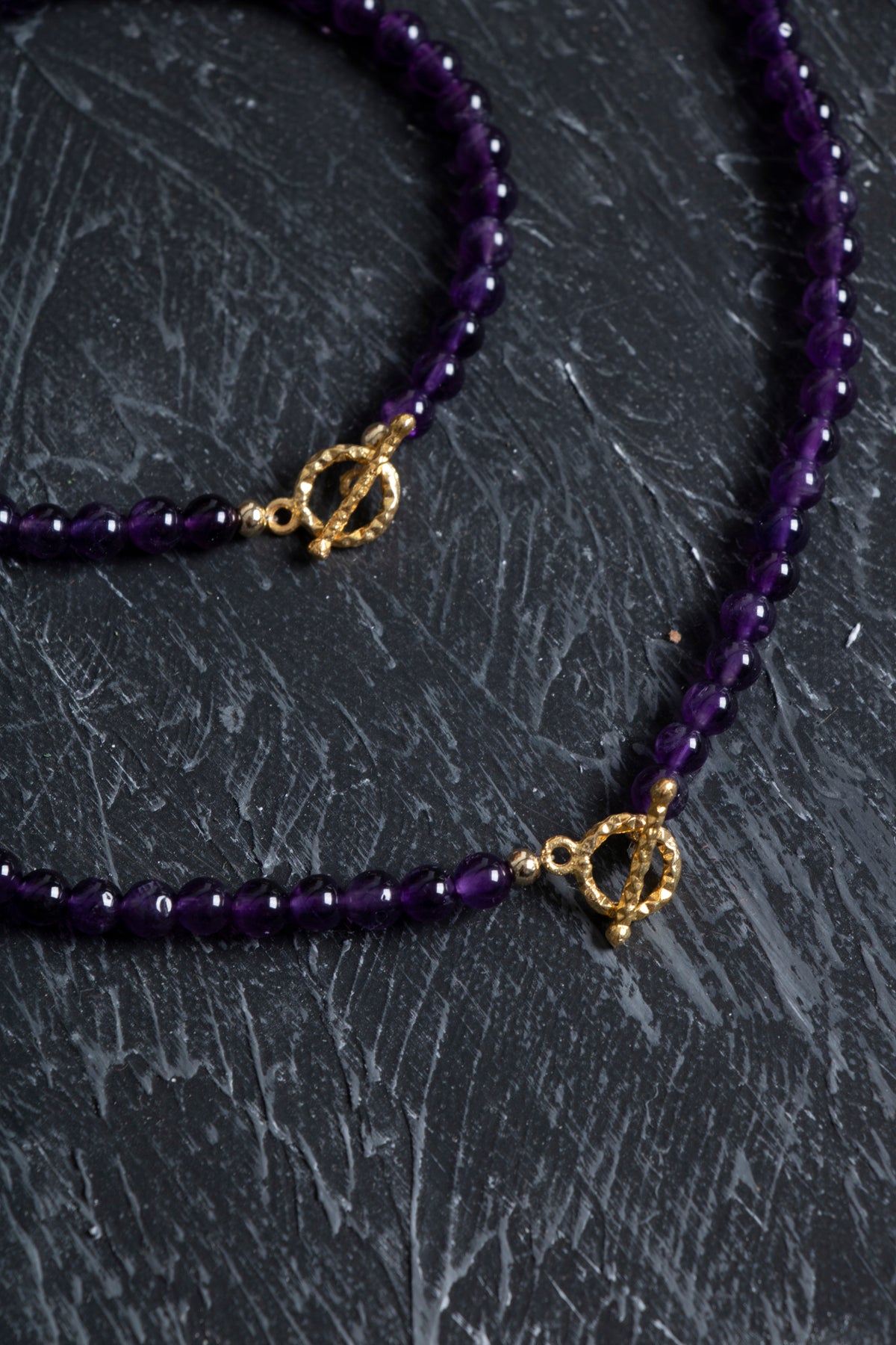 Sertifikalı Ametist Altın Kaplama Gümüş Aparat Doğal Taş Set