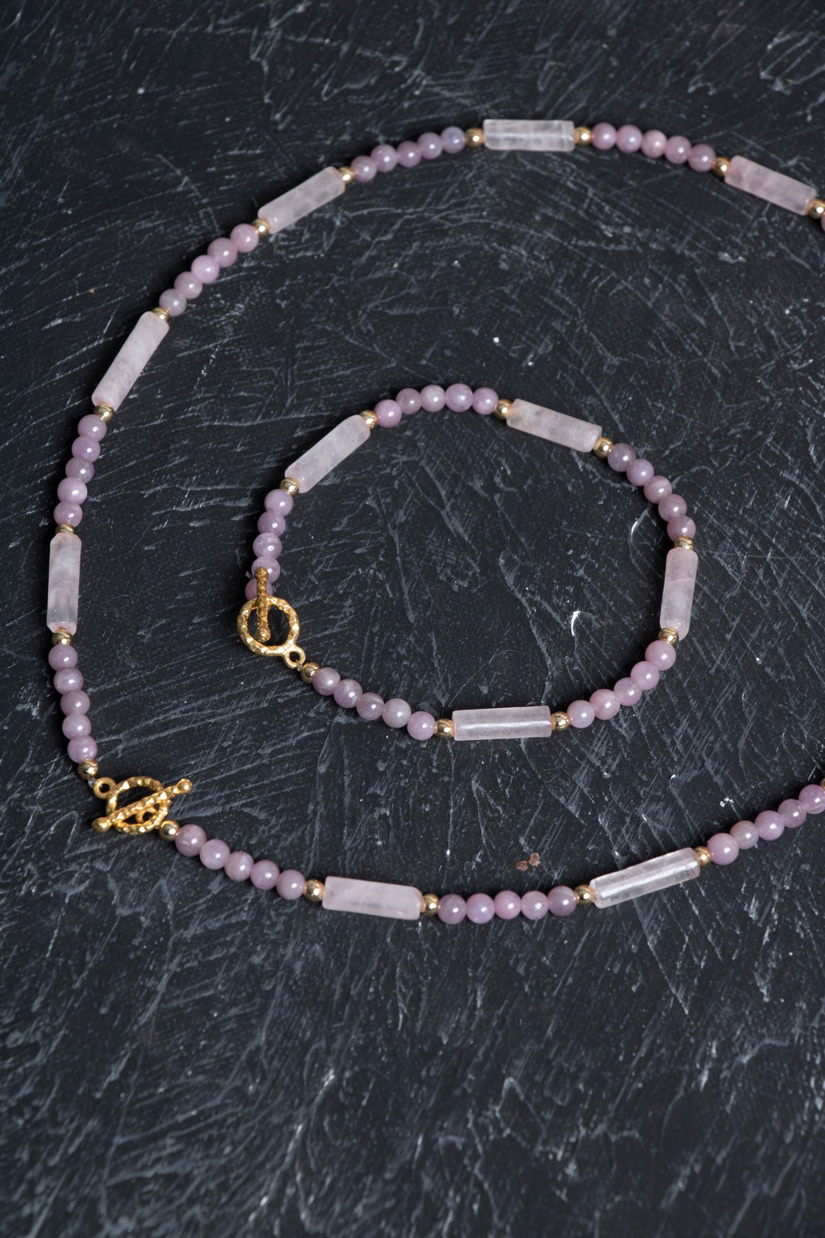 Sertifikalı Yakut, Pembe Kuvars Altın Kaplama Gümüş Kapama Set