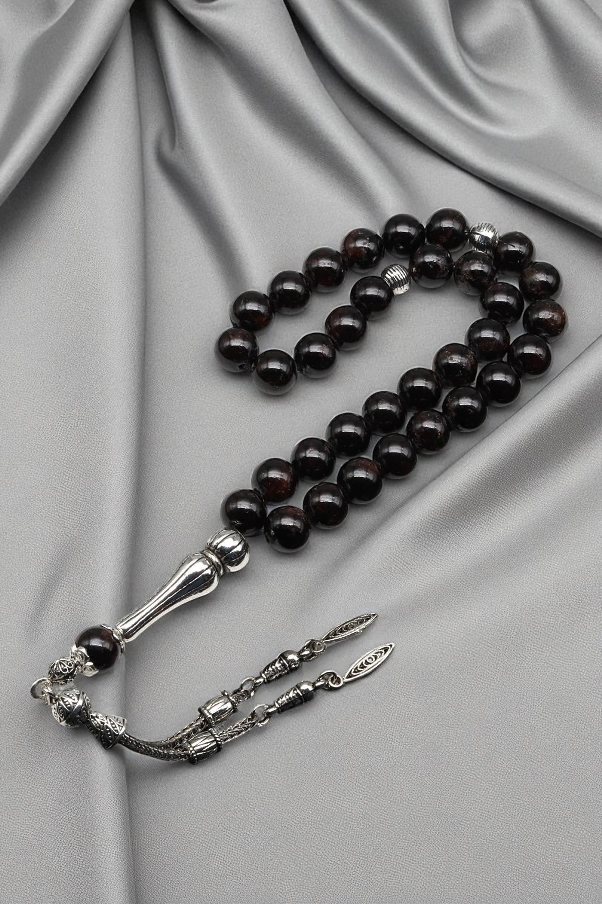 Sertifikalı Garnet Doğal Taş Tesbih – 8 mm Küre Kesim | Pirtash | Özel Üretim