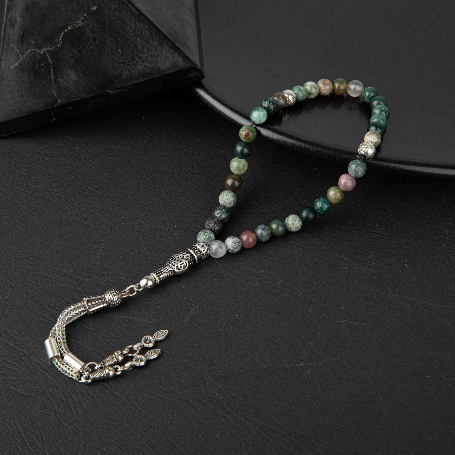 Hint Akiği Doğal Taş Tesbih 33lük - 6mm