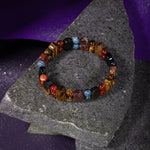 Oğlak Burcu Bileklik Dumanlı Kuvars, Dumortierit, Golden Obsidyen, Jasper, Kaplan Gözü, Kırmızı Akik