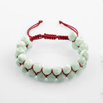 Yeşil Larimar 8mm Çift Sıra Makrome Doğal Taş Bileklik