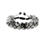 Rutilli Kuvars 8mm Çift Sıra Makrome Doğal Taş Bileklik