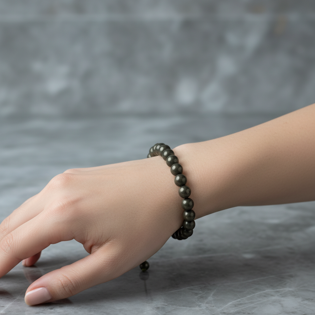 Pirit 8 mm Merdiven Kapama Doğal Taş Bileklik – El İşçiliği