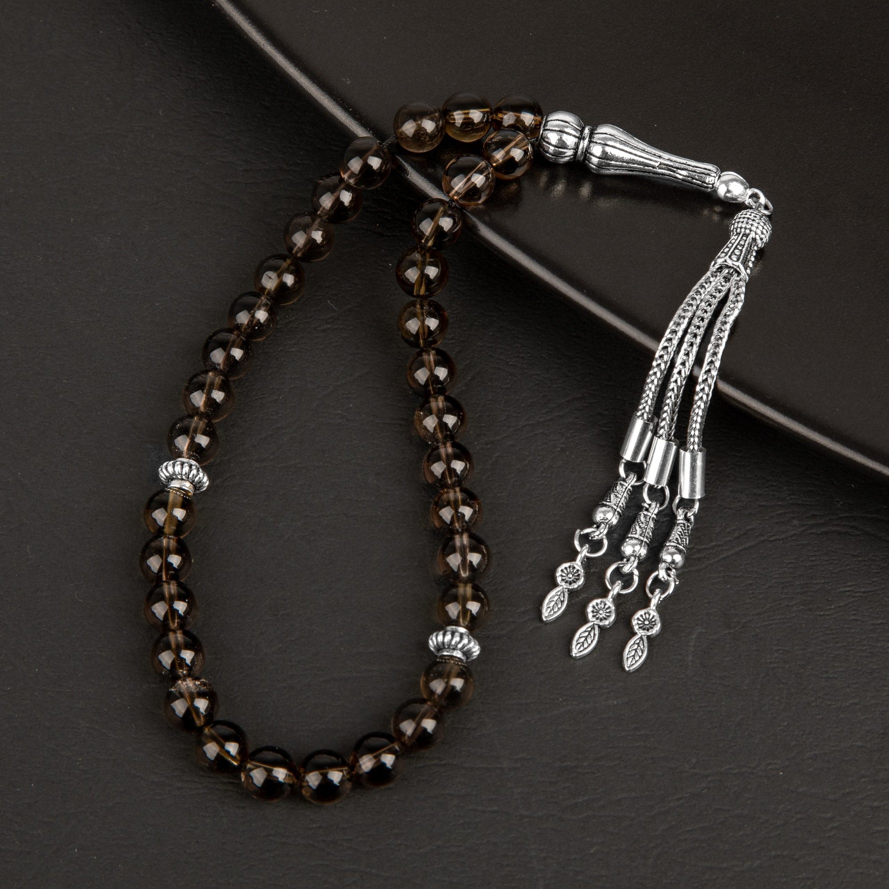 Dumanlı Kuvars Doğal Taş Tesbih 33lük - 8mm