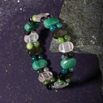 Boğa Burcu Bileklik Golden Obsidyen, Mavi Apatit, Pembe Kuvars, Rutilli Kuvars, Siyah Turmalin, Yeşil Aventurin, Yeşim