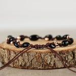 Siyah Turmalin Natürel Kesim Doğal Taş Makrome Bileklik