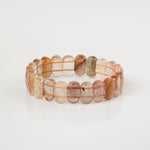 Altın Rutilli Kuvars Doğal Taş Geniş Kesim Bileklik