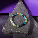 Başak Burcu Bileklik Amazonit, Bordo Granat Lal, Jasper, Krizokol, Mavi Apatit, Siyah Göz Akik, Yeşil Aventurin