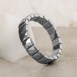 Hematit Doğal Taş Kare Kesim Geniş Kesim Bileklik