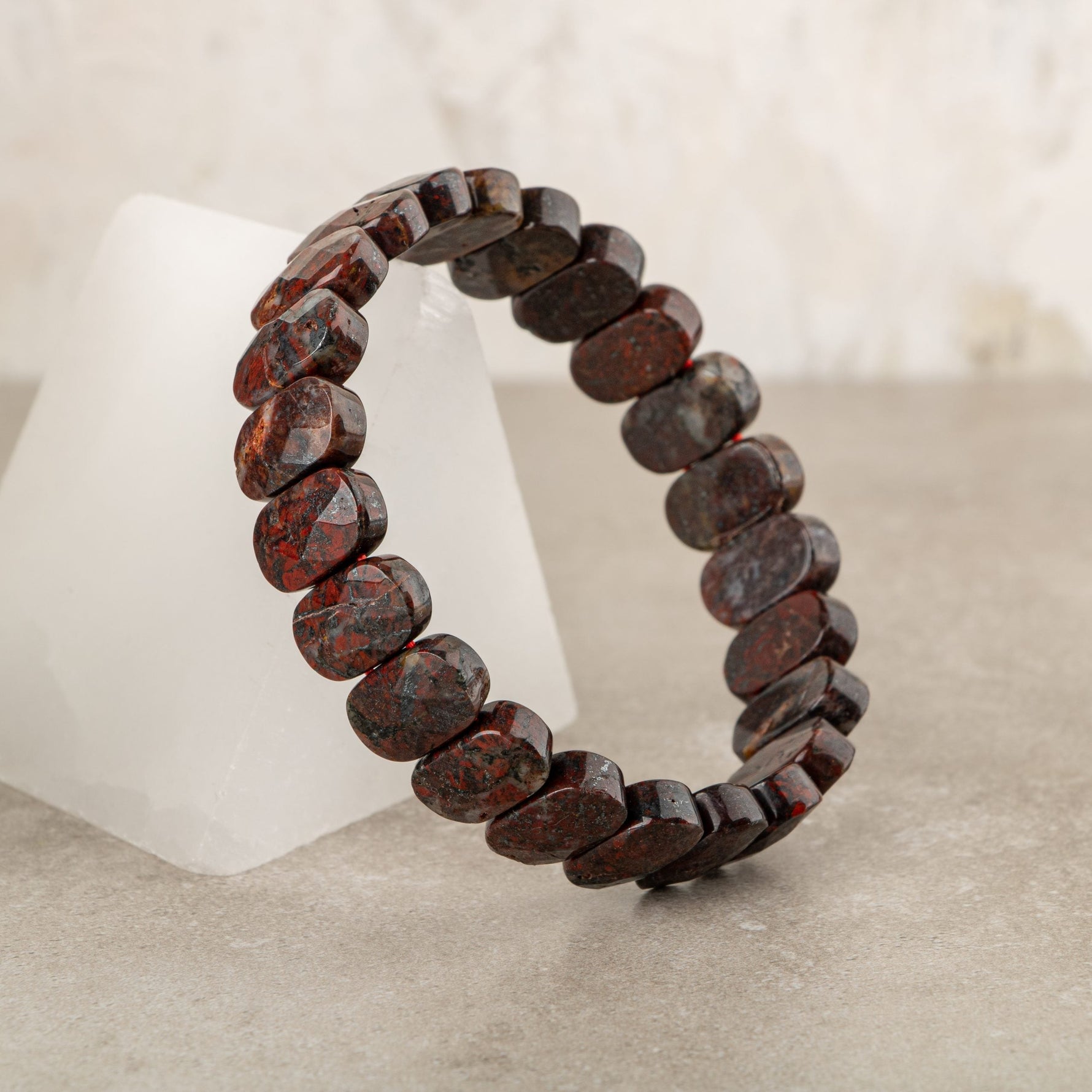 Dragon Jasper Doğal Taş Geniş Kesim Bileklik