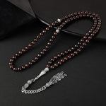 Bordo Granat Lal Doğal Taş Tesbih 99luk - 6mm