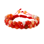 Karnelyan Akik 8mm Çift Sıra Makrome Doğal Taş Bileklik