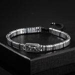 Hematit Doğal Taş Gümüş Erkek Tasarım Bileklik