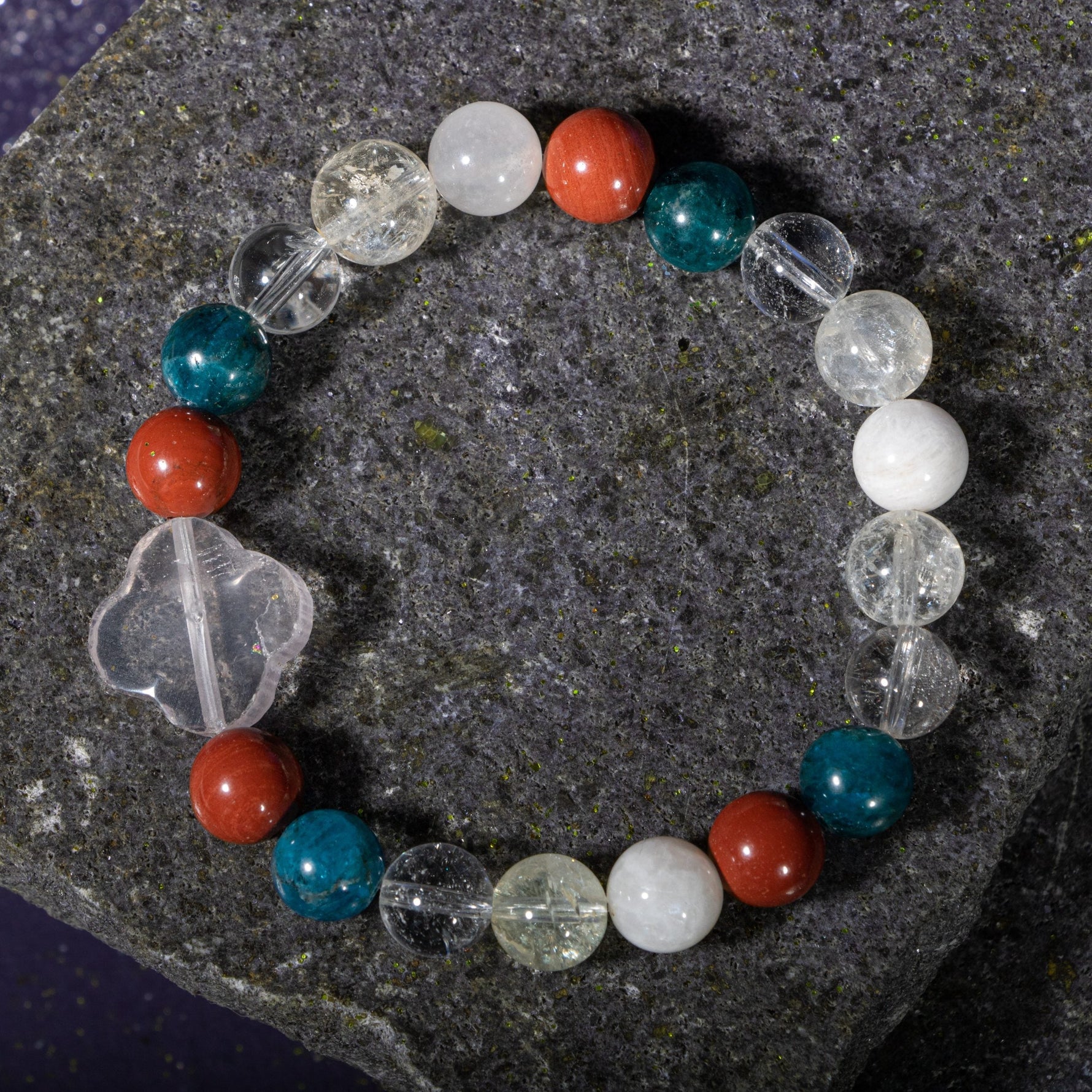 Akrep Burcu Bileklik Ay Taşı, Jasper, Kristal Kuvars, Mavi Apatit, Sitrin