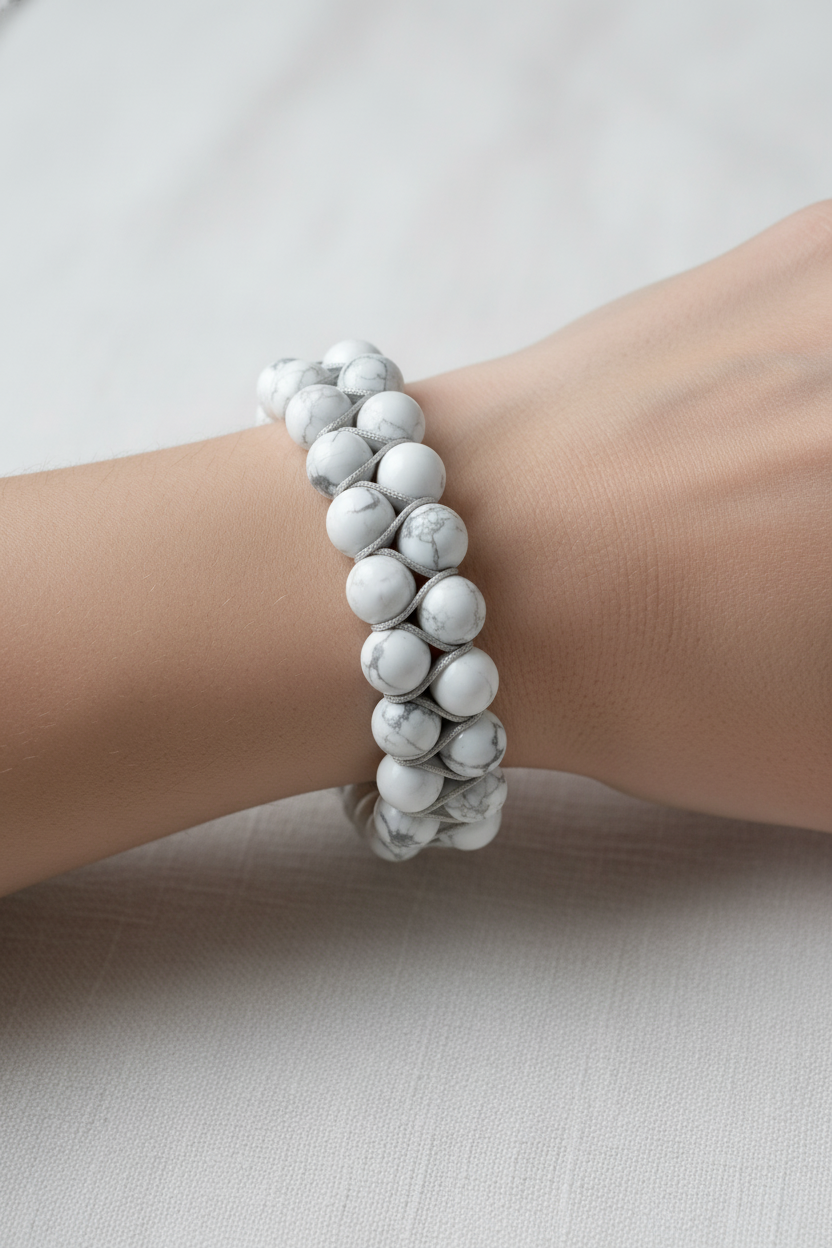 Havlit 8mm Çift Sıra Makrome Doğal Taş Bileklik