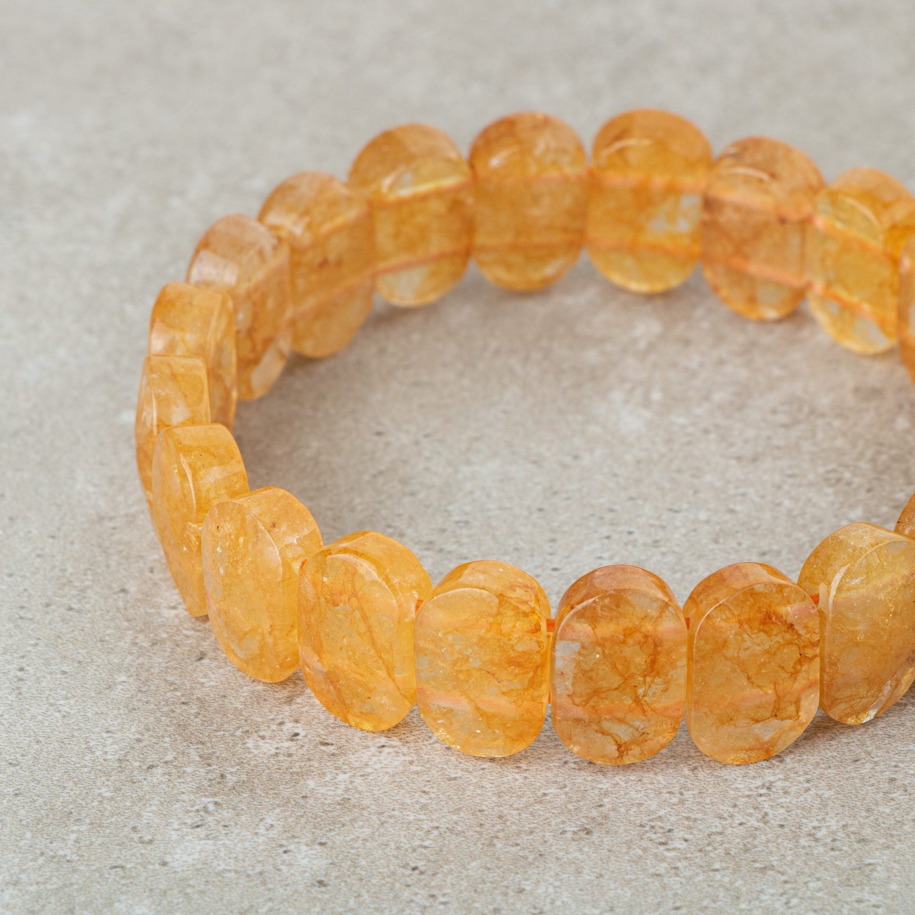 Sitrin Doğal Taş Geniş Kesim Bileklik