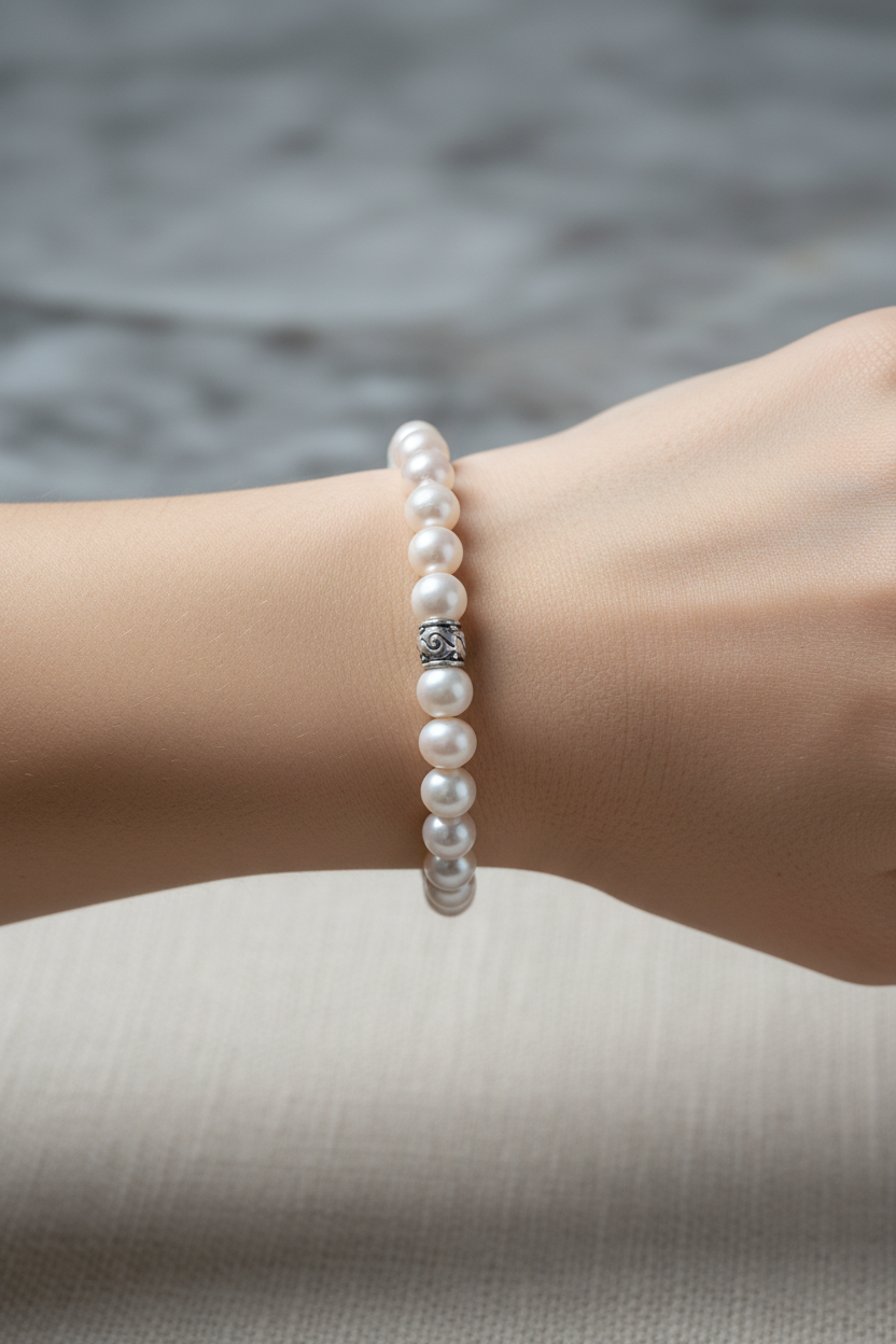 İnci 10mm Doğal Taş Bileklik