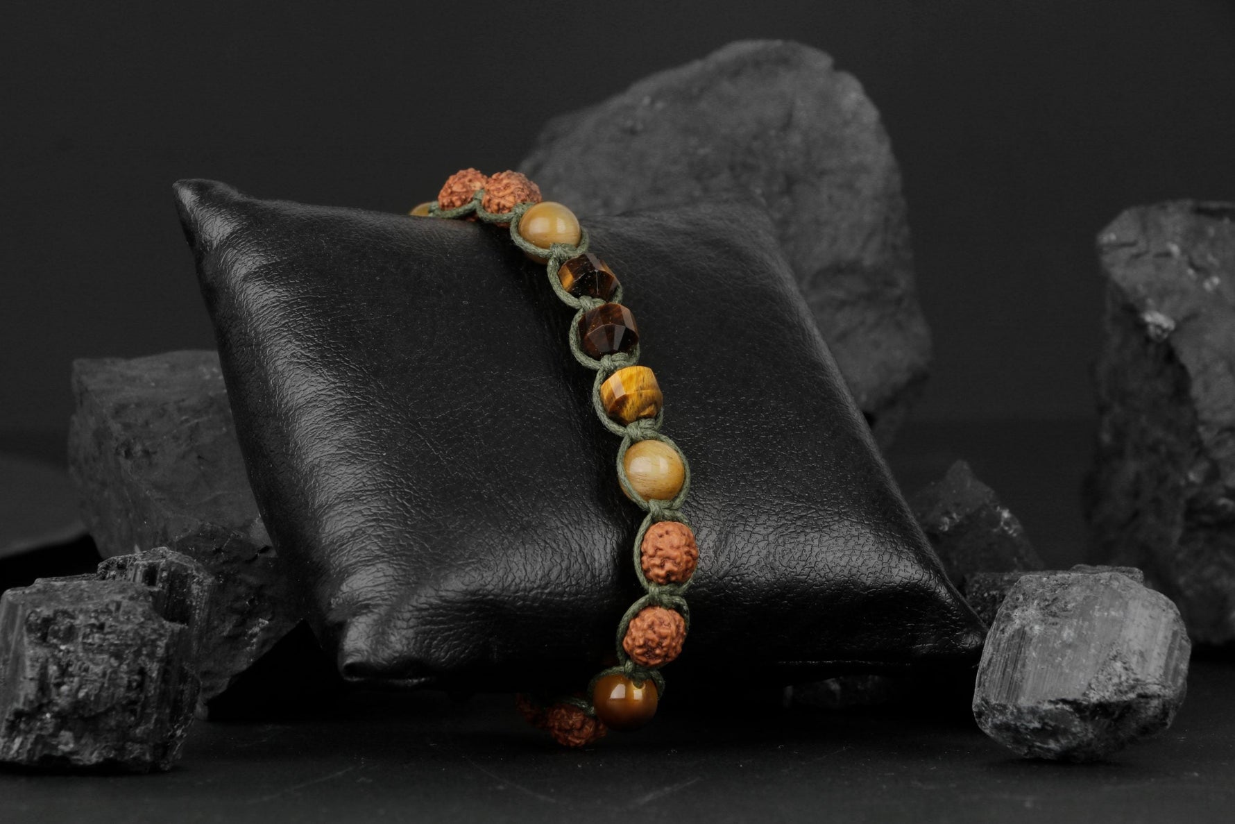 Asker Kaplan Gözü-Rudrashka Doğal Taş Bileklik