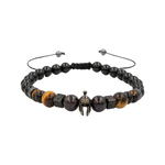 Kaplan Gözü-Bordo Granat Lal-Siyah Turmalin Doğal Taş Erkek Zirkon Bileklik