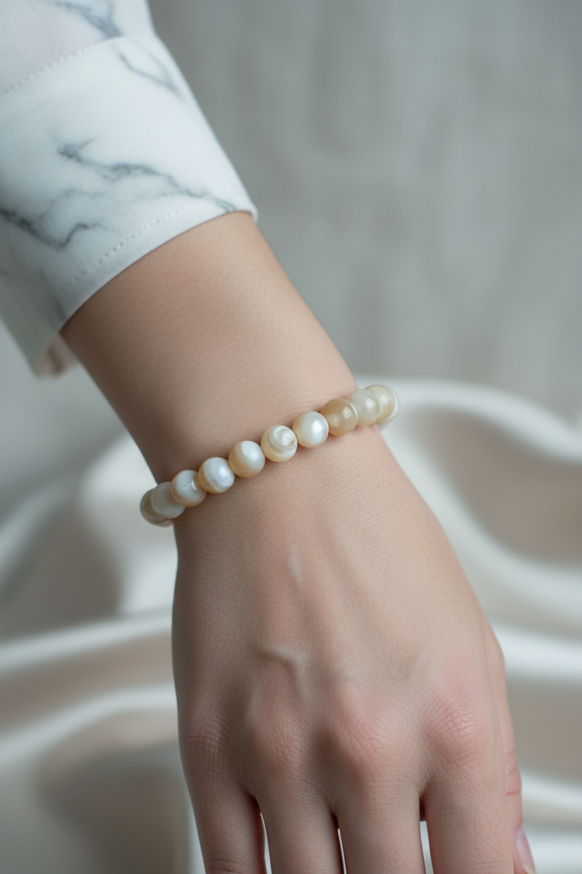 Sedef 8mm Doğal Taş Bileklik