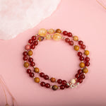 Kırmızı Akik-Sitrin-Jasper-Hematit Doğal Taş Gümüş Kolye