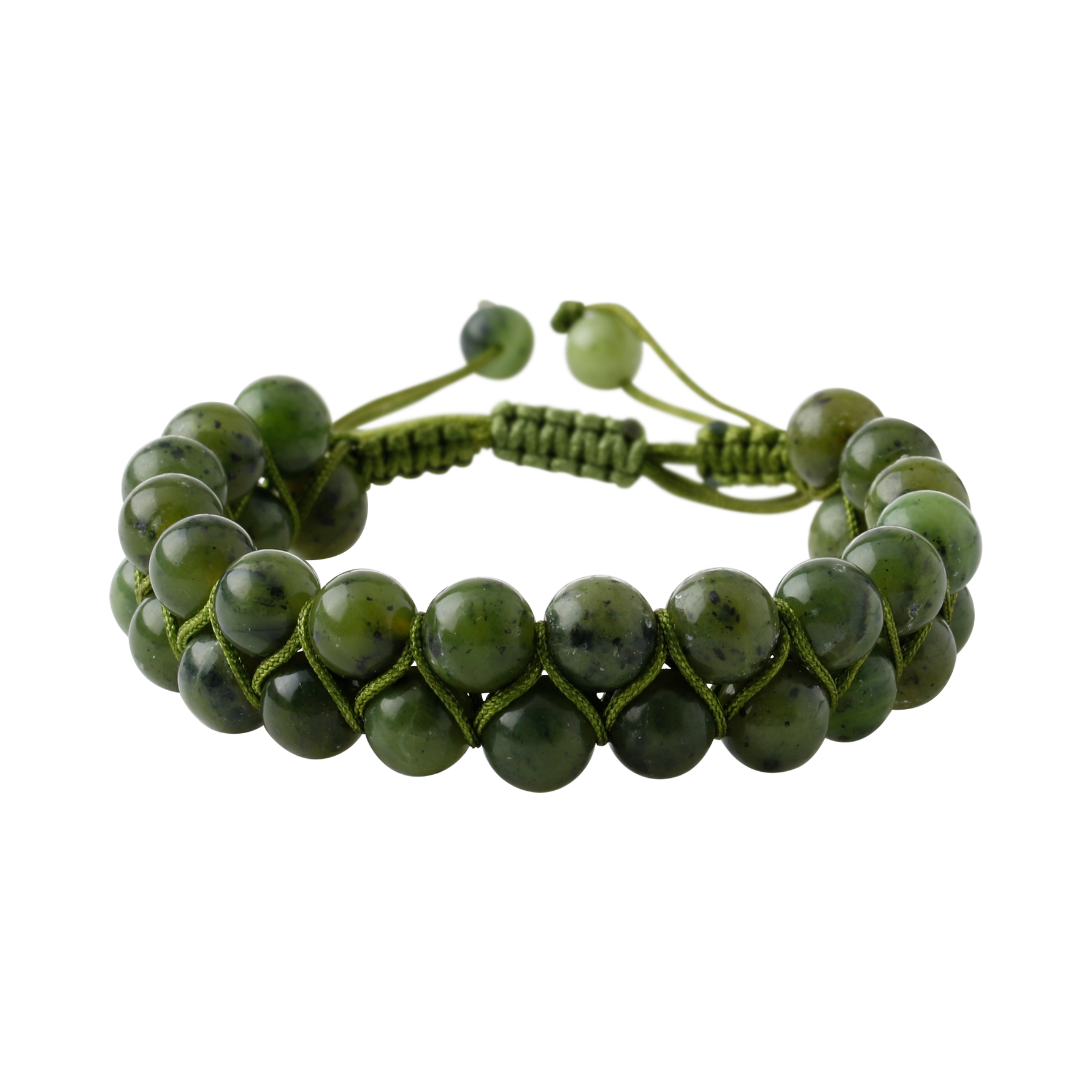 Yeşim 8mm Çift Sıra Makrome Doğal Taş Bileklik