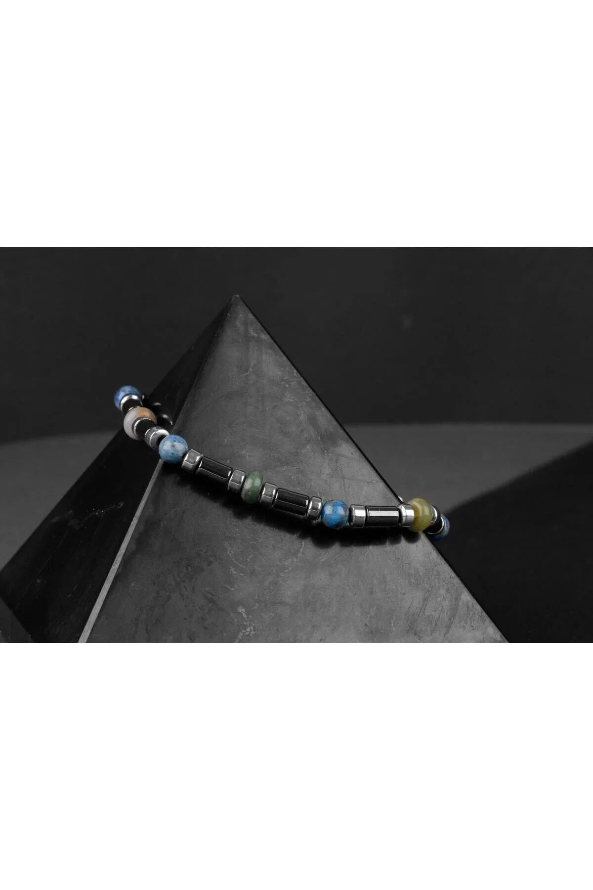Hint Akik-Lapis Lazuli-Hematit Doğal Taş Bileklik