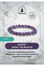 Ametist 8mm Doğal Taş Bileklik