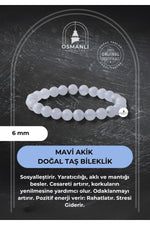 Mavi Akik 6mm Doğal Taş Bileklik