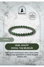 Yeşil Apatit 6mm Doğal Taş Bileklik