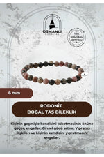 Rodonit 6mm Doğal Taş Bileklik