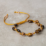 Kaplan Gözü Natürel Kesim Doğal Taş Makrome Bileklik