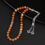 Karnelyan Akik Doğal Taş Tesbih 33lük - 8mm