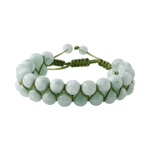 Yeşil Larimar 8mm Çift Sıra Makrome Doğal Taş Bileklik