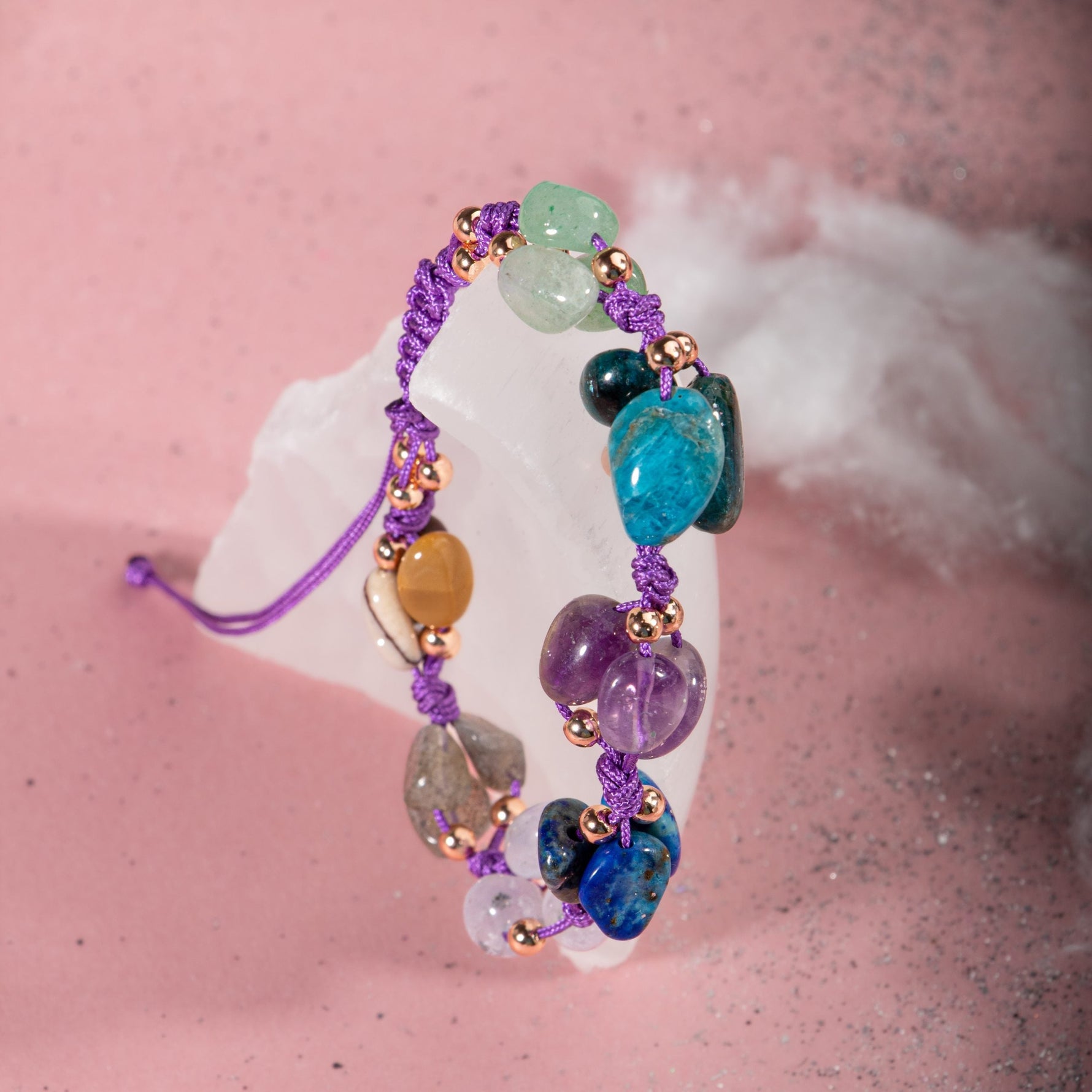 Yay Burcu Bileklik Ametist, Jasper, Kalsedon, Labradorit, Lapis Lazuli, Mavi Apatit, Yeşil Aventurin