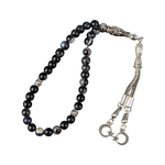 Siyah Göz Akik Doğal Taş Tesbih 33lük - 6mm