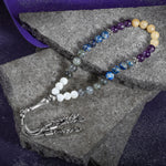 Yay Burcu Tesbih Ametist, Kalsit, Labradorit, Lapis Lazuli, Sedef