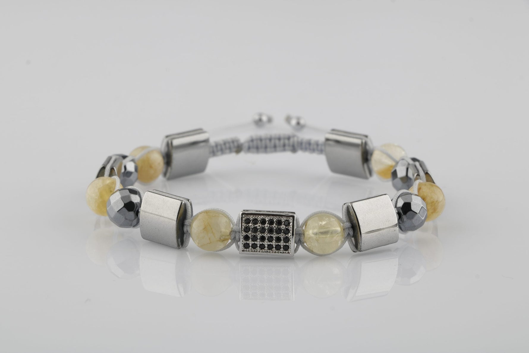 Sitrin Hematit Zirkon Doğal Taş Bileklik