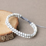 Sedef Beyaz 4mm Çift Sıra Doğal Taş Bileklik