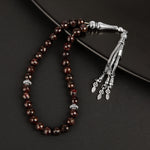 Bordo Granat Lal Doğal Taş Tesbih 33lük - 8mm