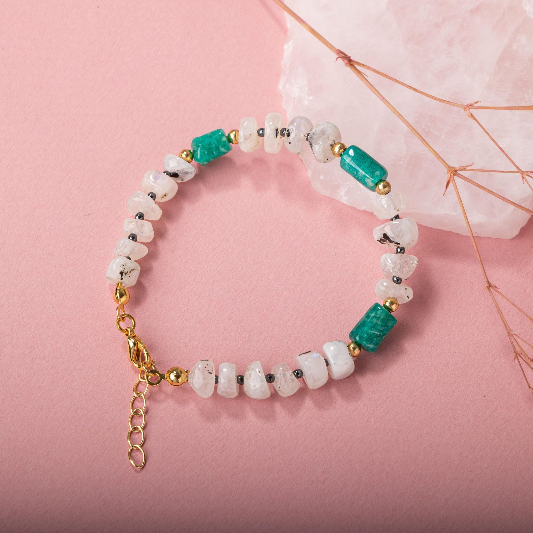 Ay Taşı-Amazonit Doğal Taş Bileklik